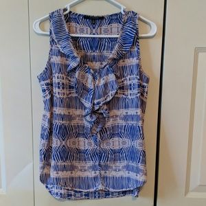 19 Cooper Ruffle Front Printed Blouse